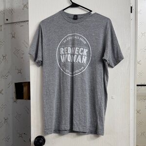 Gray Graphic Tee with Bold Print